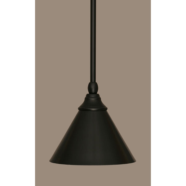 Any Matte Black Seven-Inch One-Light Mini Pendant with Matte Black Shade, image 1