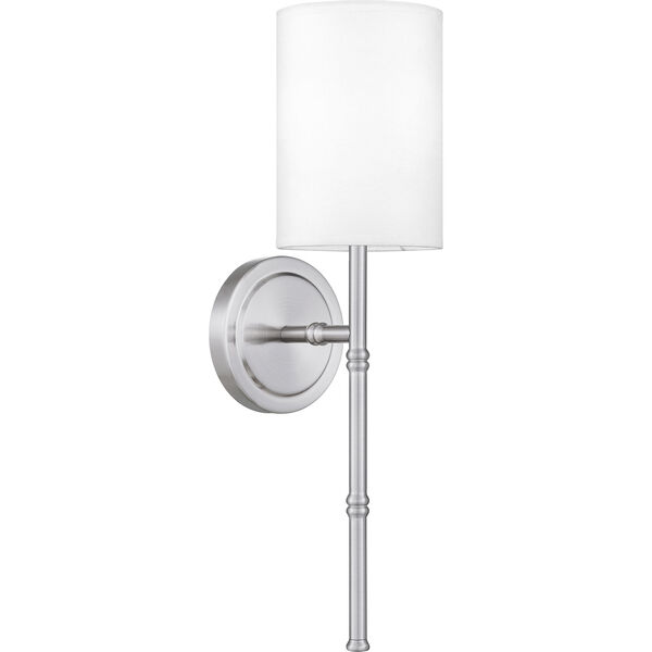 Monica Polished Nickel and White One-Light Wall Sconce, image 3