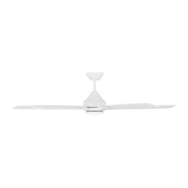 Lowden Matte White 60-Inch Indoor/Outdoor Integrated LED Ceiling Fan with Light Kit, Remote Control and Reversible Motor, image 1