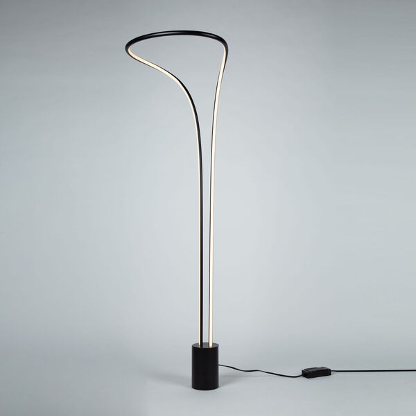 Cortina Matte Black Tubular LED Floor Lamp, image 3
