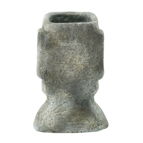 Gray 11-Inch Easter Island Statue Outdoor Planter, image 4