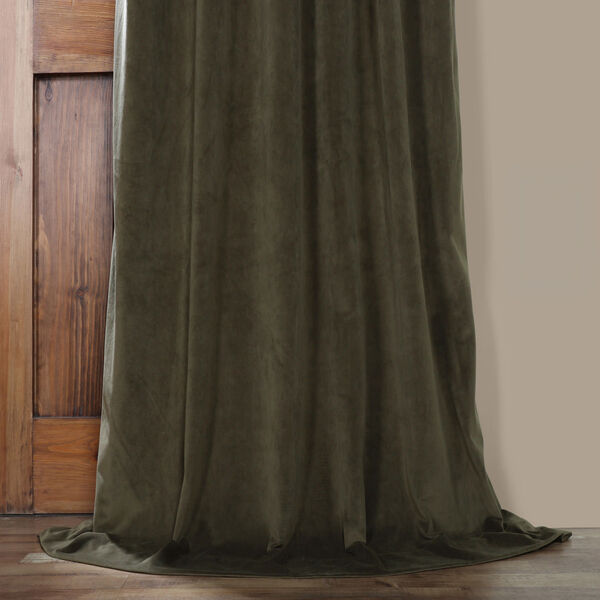 Dark Green 96 x 50 In. Blackout Velvet Curtain Panel, image 5