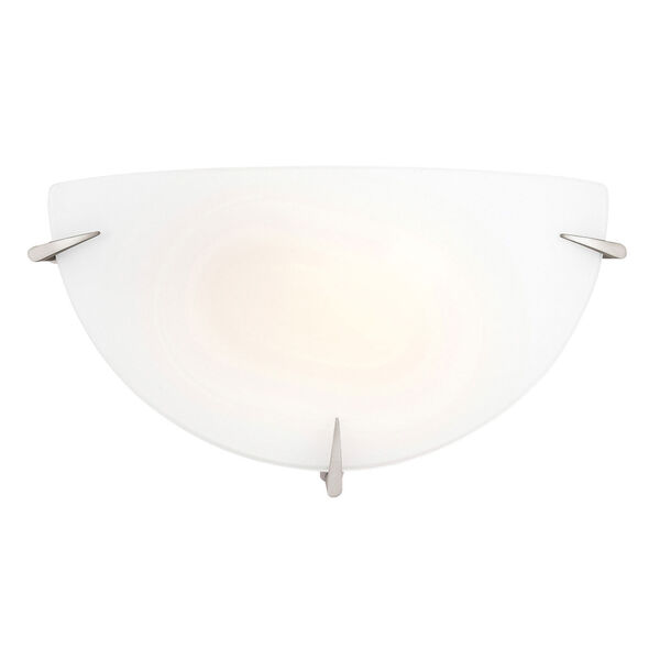 Zenon Brushed Steel One-Light Wall Sconce with Opal Glass, image 1