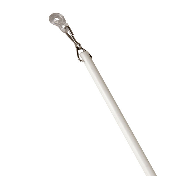 White Fiberglass Baton with Metal Snap, image 2