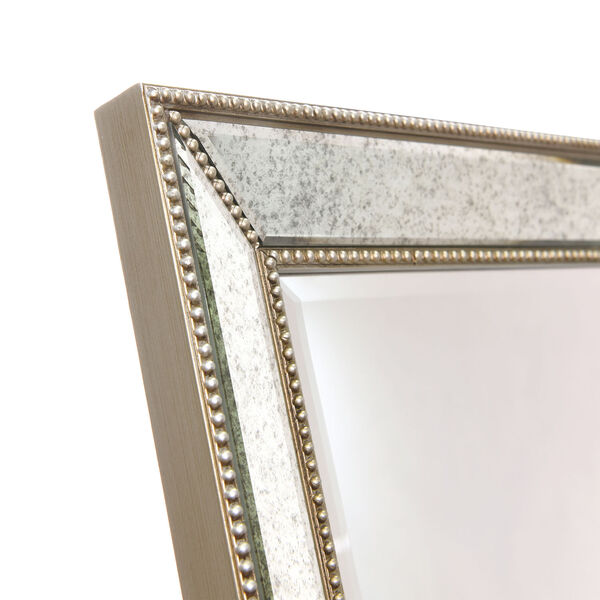 Champagne Bead Silver 64 x 18-Inch Beveled Rectangle Floor Mirror, image 3