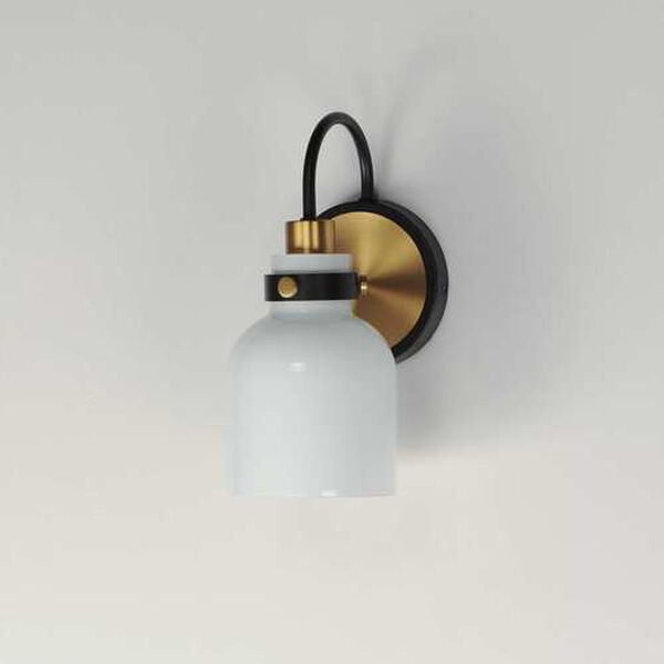 Milk Black Satin Brass One-Light Wall Sconce, image 4