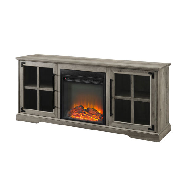 Abigail Gray Fireplace Console with Two Door, image 1