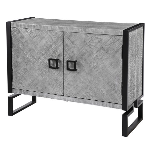 Keyes Light Gray and Charcoal Two Door Cabinet, image 1
