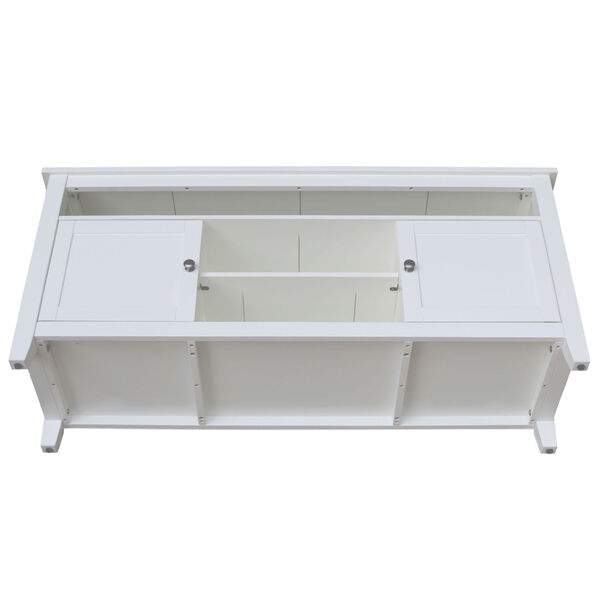 White 57-Inch TV Stand with Two Door, image 5