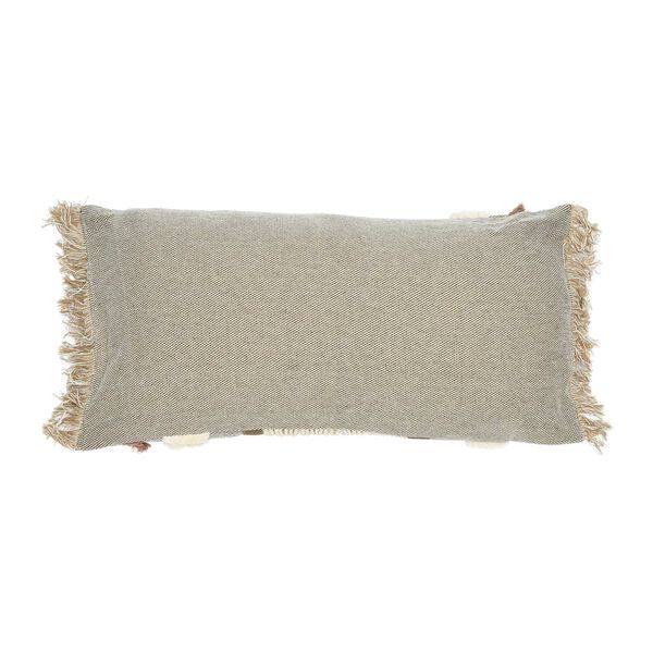 Multicolor Cotton Tufted Lumbar 24 x 12-Inch Pillow, image 3