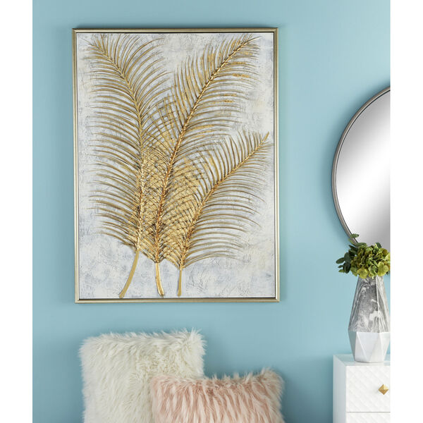 Gold Palm Leaves Canvas Wall Art, 48-Inch x 36-Inch, image 4