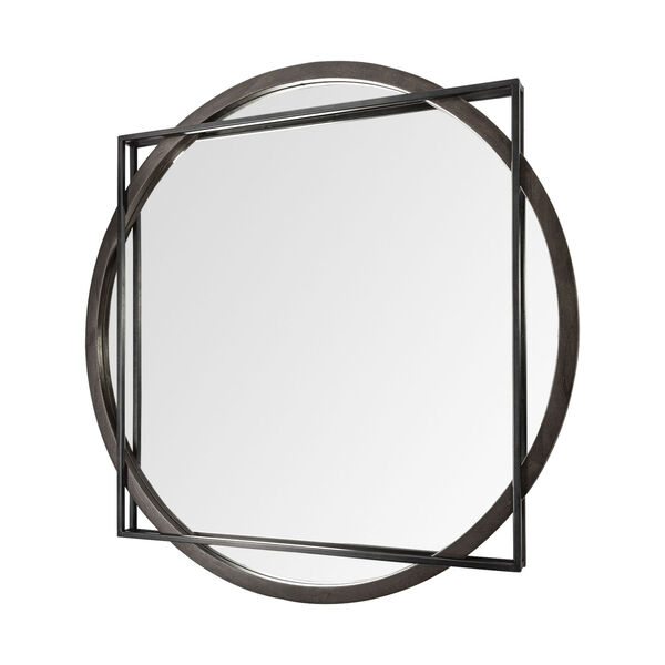 Norbert Black Round-Squsre Wall Mirror, image 1