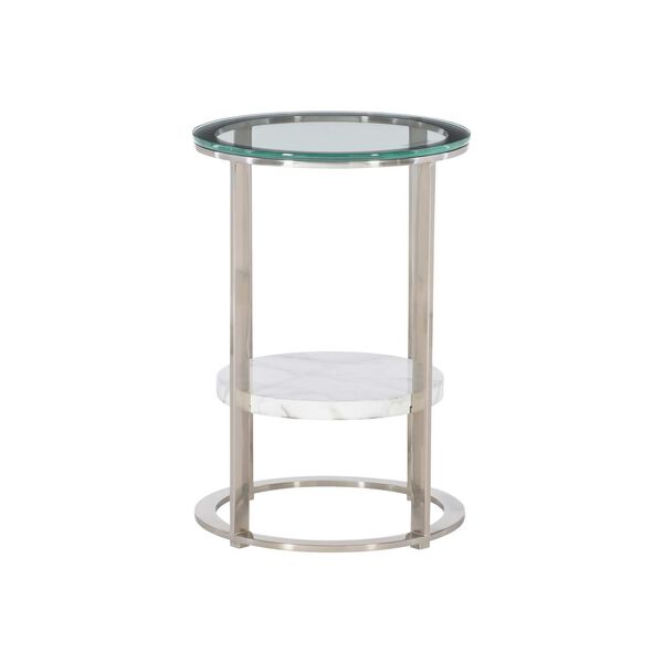 Lafayette Beige and Stainless Steel Accent Table, image 1