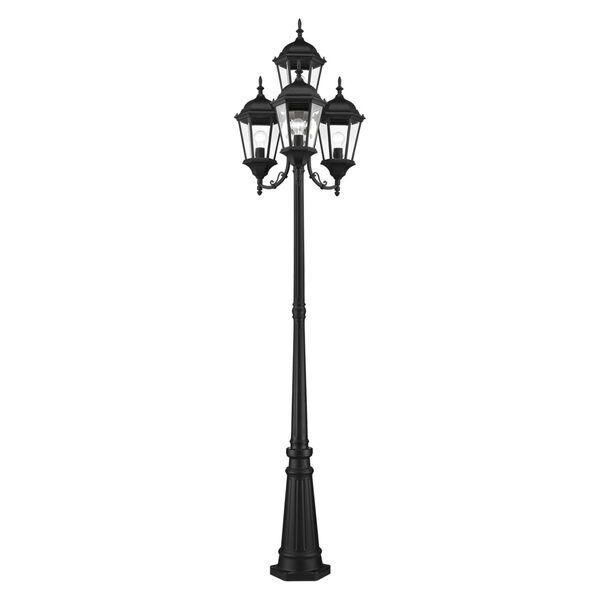Hamilton Textured Black Four-Light Outdoor Post Lantern, image 1