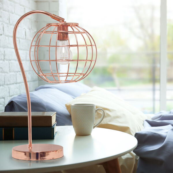 Wired Rose Gold One-Light Cage Table Lamp, image 5