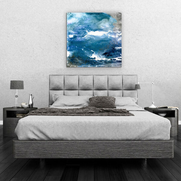 Glistening Tide A Frameless Free Floating Tempered Glass Wall Art, image 1