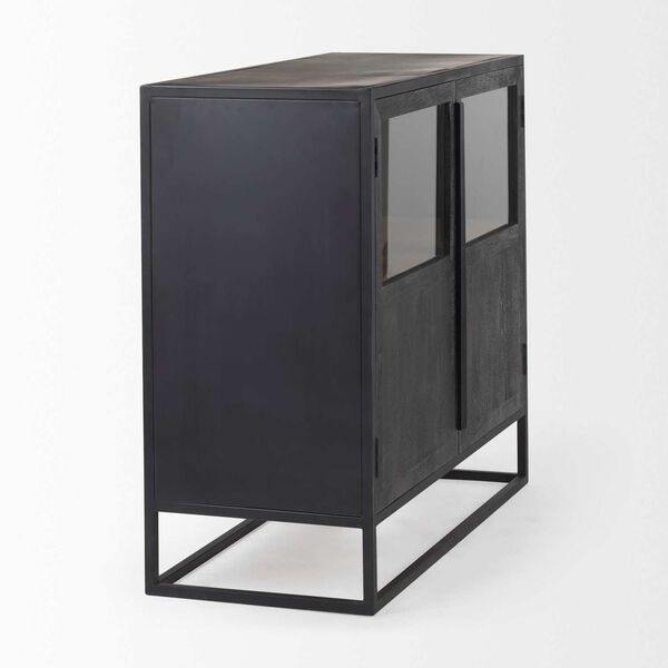 Sloan Black and Brown Metal Frame Accent Cabinet, image 5