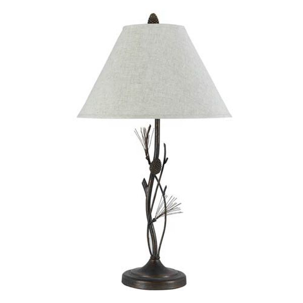 Pine Twig Wrought Iron Table Lamp, image 1
