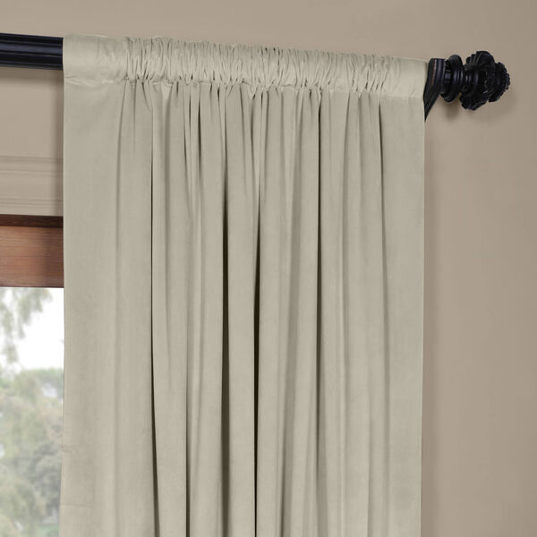 Cool Beige 108 x 50-Inch Blackout Velvet Curtain, image 3