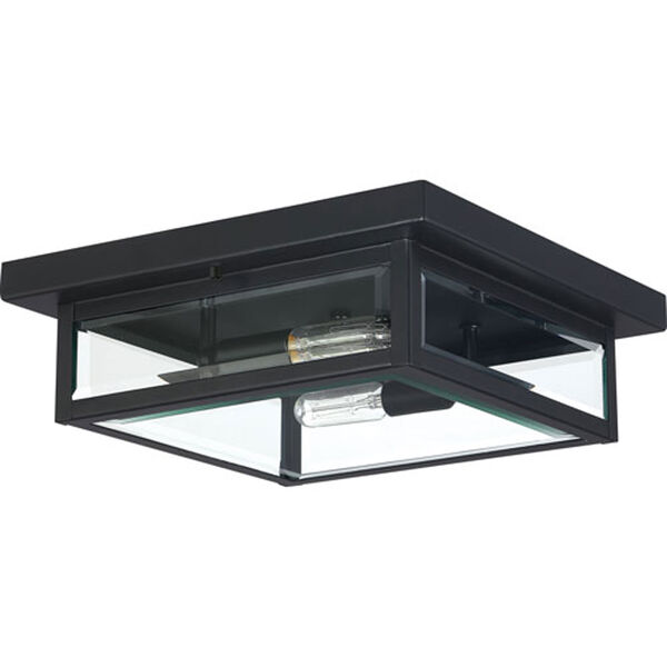 Pax Black Two-Light Outdoor Flush Mount with Beveled Glass, image 2
