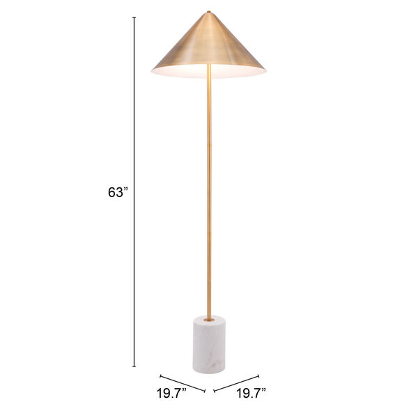 Bianca Brass and White Two-Light Floor Lamp, image 6