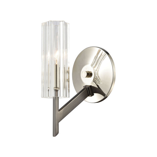 Aspire Black Nickel and Polished Nickel One-Light Wall Sconce, image 1
