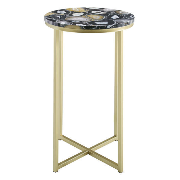 Melissa Black and Gold Round Glam Side Table, image 3