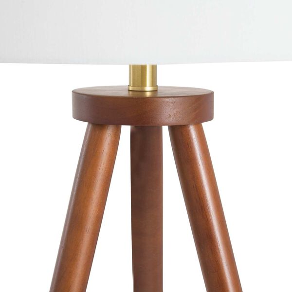 Espresso One-Light A-Frame Tripod Rubber Wood Floor Lamp, image 4