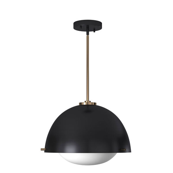 Fusion Matte Black and Brass Two-Light Pendant, image 4
