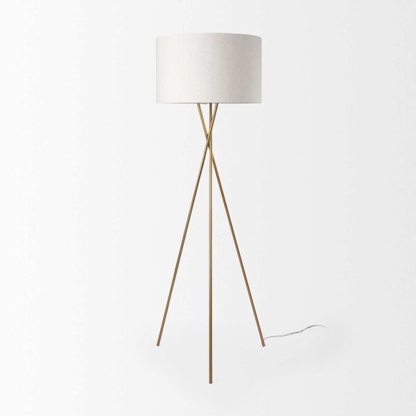 Ambrose Gold and Cream Floor Lamp, image 4