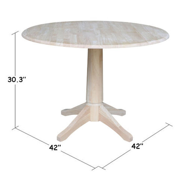Gray and Beige Round Top Pedestal Table with San Remo Chairs, 3-Piece, image 5