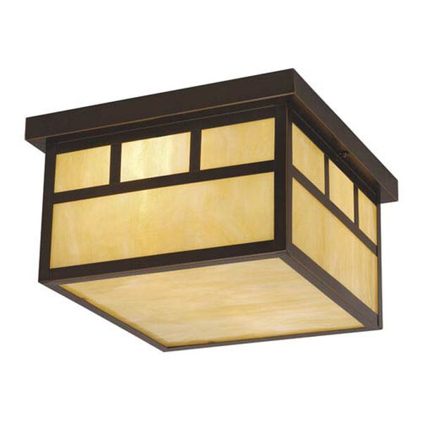Mission Burnished Bronze Two-Light 12-Inch Outdoor Ceiling Light, image 1