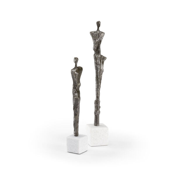 White and Black 4-Inch Runway Sculptures, Set of 2, image 1