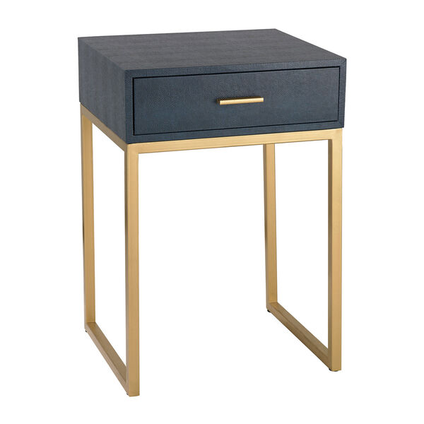 Navy Faux Shagreen with Gold Table, image 1
