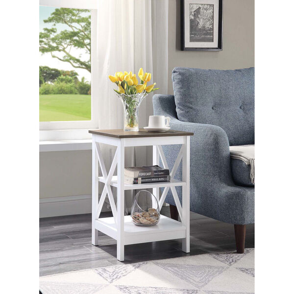 Oxford Driftwood White End Table, image 2