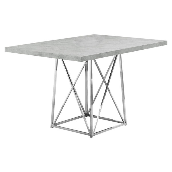 Gray 36-Inch Dining Table with Rectangular Top, image 1