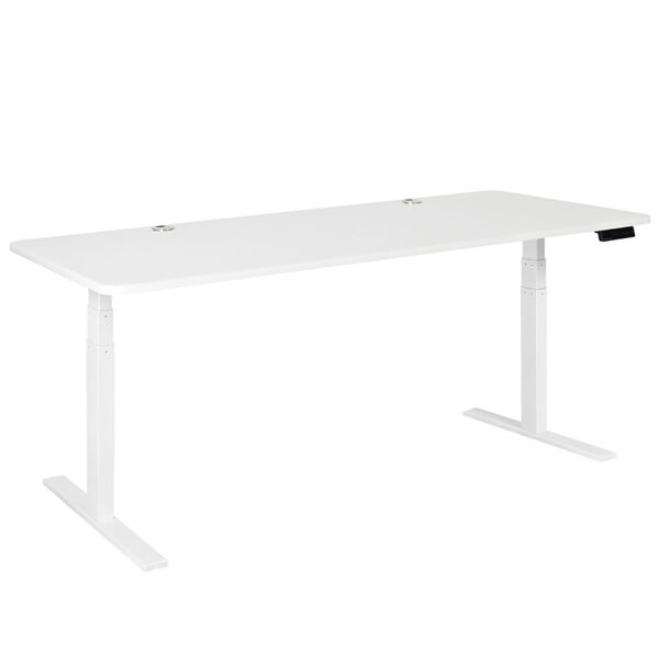 Autonomous White Frame White Matte Top Premium Adjustable Height Standing Desk, image 1