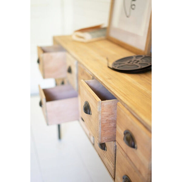 Wooden Chest of Twelve Drawers with Metal Legs, image 2