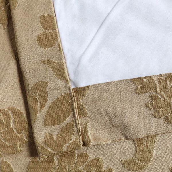 Magdelena Beige and Gold 50 x 84-Inch Faux Silk Jacquard Curtain, image 5