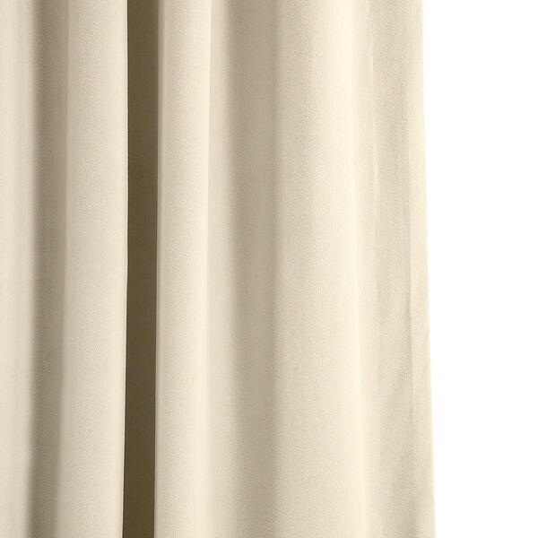 Alabaster Beige Blackout Velvet Pole Pocket Single Panel Curtain 50 x 84, image 14