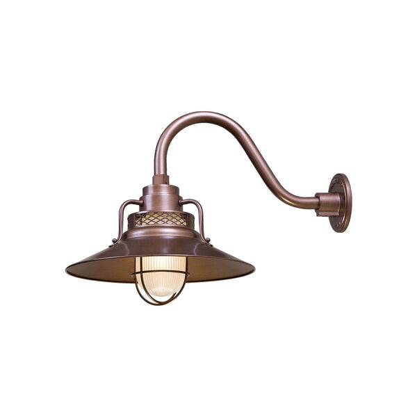 R Series Copper 14-Inch One-Light Railroad Shade, image 1