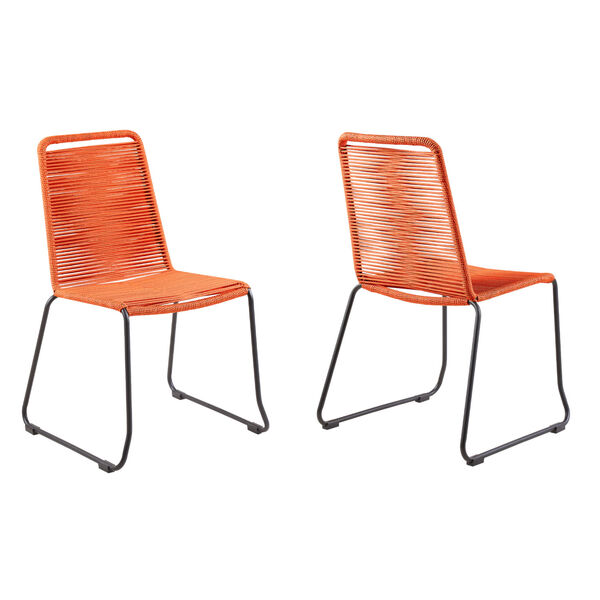 Shasta Black Orange Outdoor Dining Chair, Set of Two, image 1