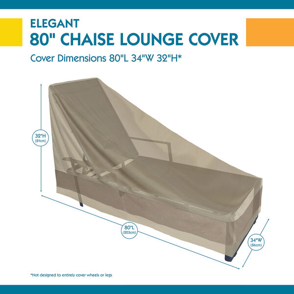 Elegant Swiss Coffee 80 In. Patio Chaise Lounge Cover, image 3