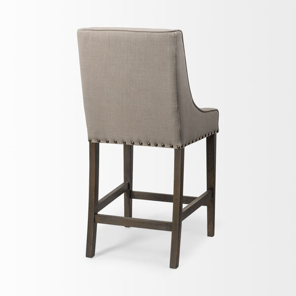 Kensington Brown and Cream Upholstered Seat Counter Height Stool, image 6