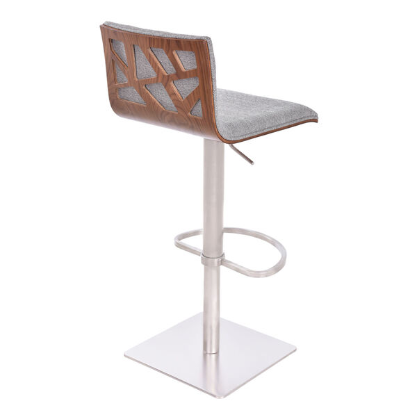 Crystal Gray and Stainless Steel 31-Inch Bar Stool, image 2