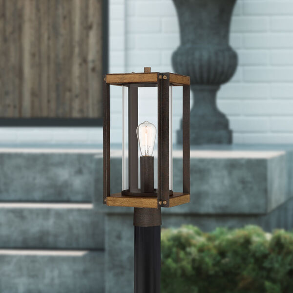 Marion Square Rustic Black One-Light Outdoor Post Lantern with Transparent Glass, image 7