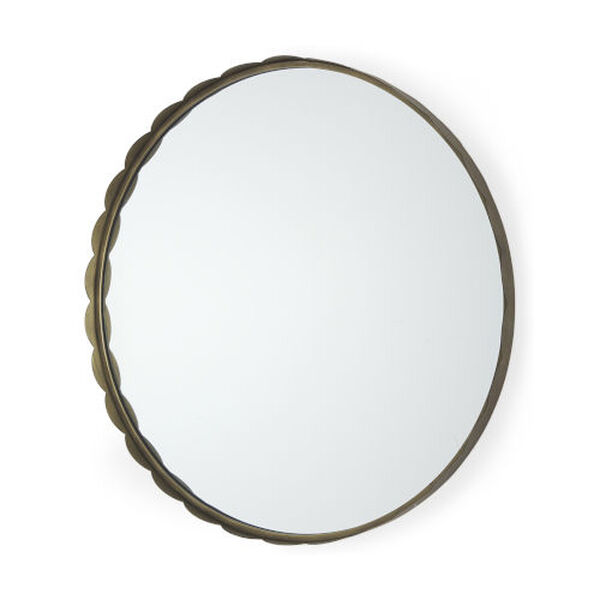 Adelaide Gold 30-Inch x 30-Inch Scallop Edge Round Mirror, image 1