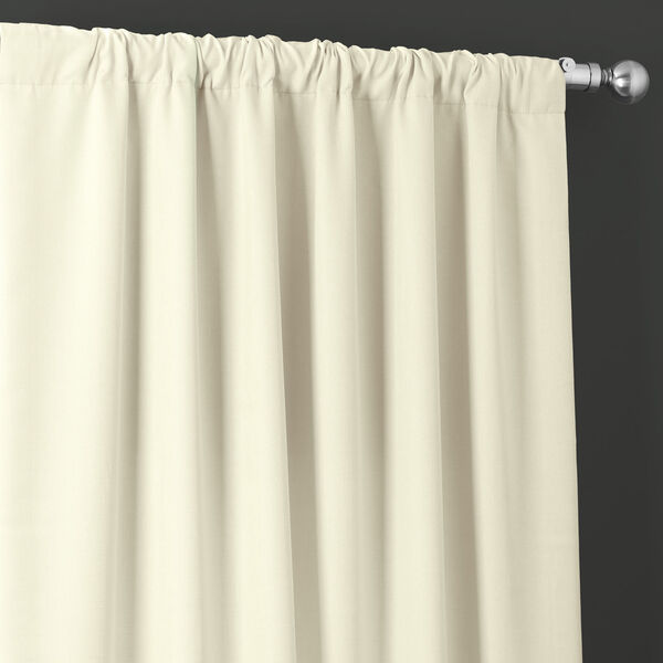 Italian Faux Linen Gravity Ivory 50 in W x 120 in H Single Panel Curtain, image 4