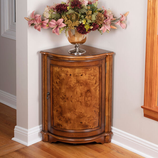Masterpiece Olive Ash Burl Corner Cabinet, image 8