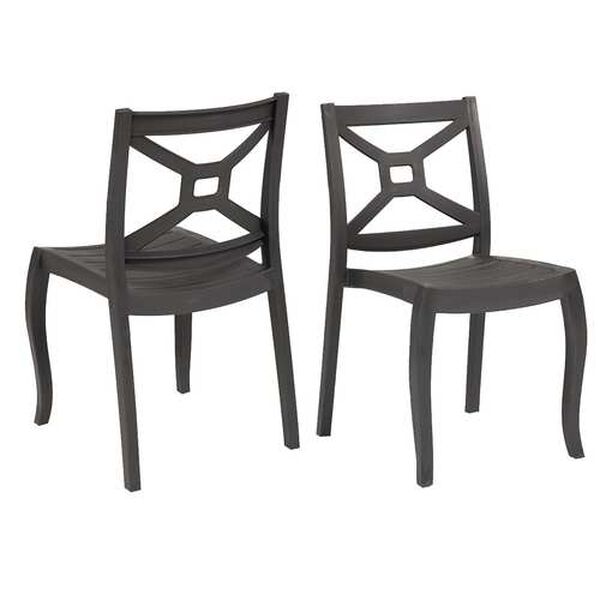 Zeus Anthracite Outdoor Stackable Side Chair, Set of Four, image 1
